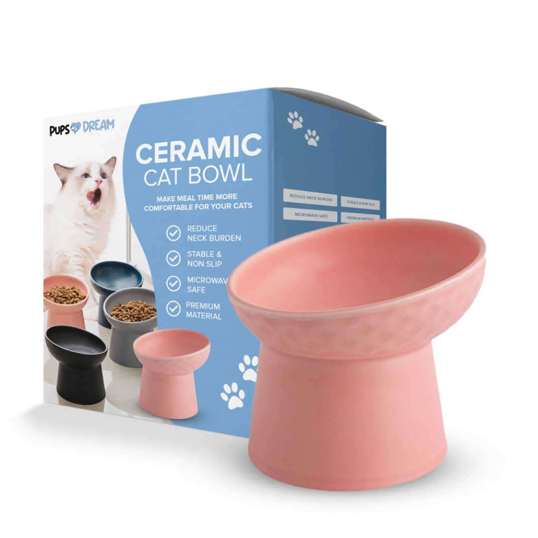 Katteskål i keramik