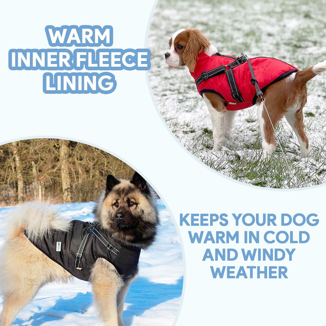 Vandtæt fleece-vinterfrakke til hunde